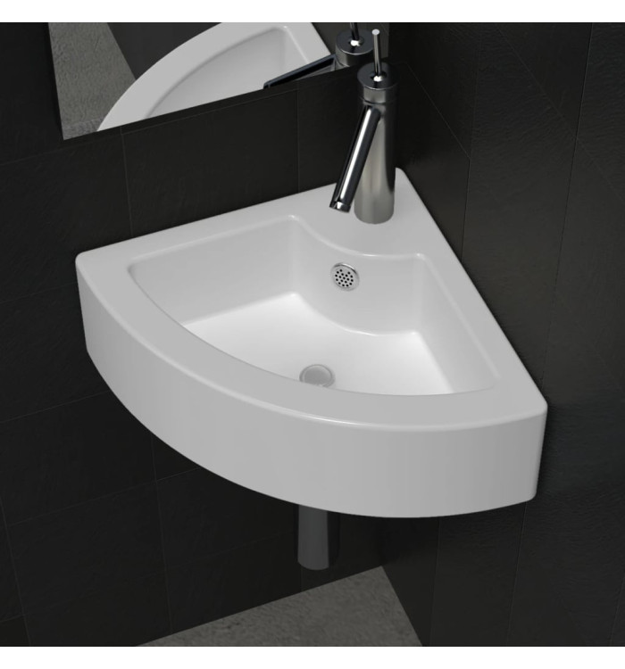Lavabo avec trou de trop-plein 45x32x12,5 cm Blanc | Mobilier & Déco