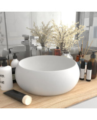 Lavabo rond de luxe Blanc mat 40x15 cm Céramique | Mobilier & Déco