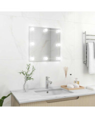 Miroir mural avec lampes LED Carré Verre | Mobilier & Déco
