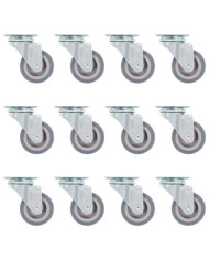 12 pcs Roulettes pivotantes 50 mm | Mobilier & Déco