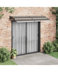 Auvent de porte Noir 240x100 cm PC | Mobilier & Déco