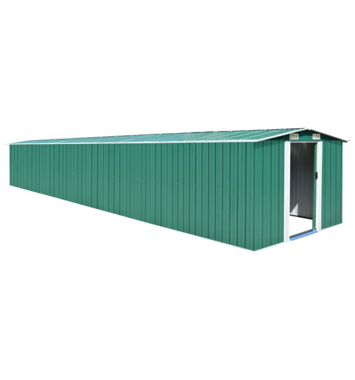 Abri de jardin Vert 257x779x181 cm Acier galvanisé | Mobilier & Déco