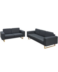 Ensemble de canapés à 2 places et à 3 places gris foncé | Mobilier & Déco
