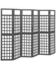 Cloison de séparation à 6 panneaux Bois de pin Noir 242,5x180cm | Mobilier & Déco