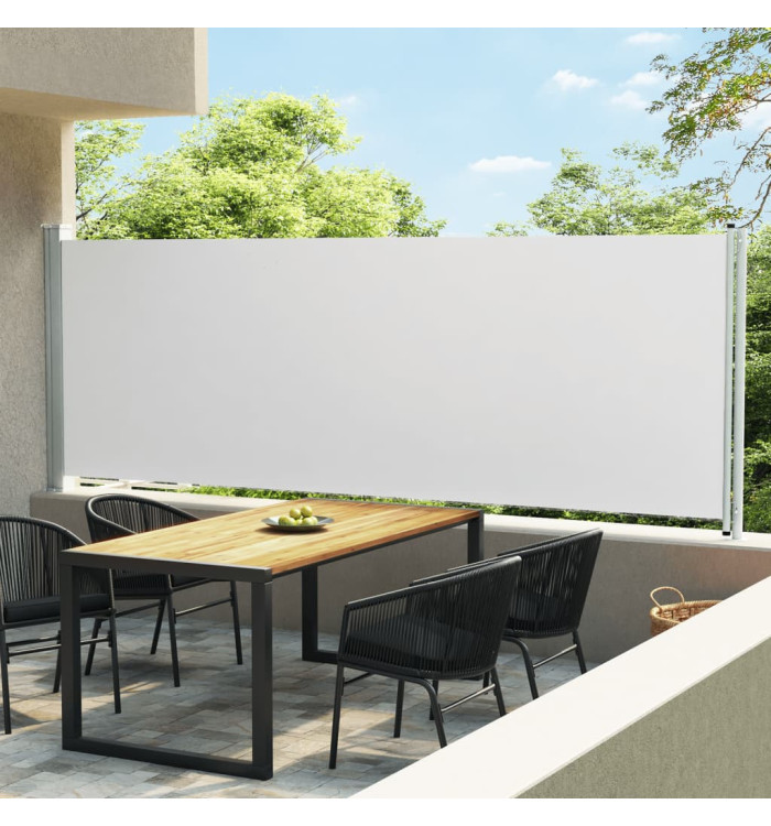 Auvent latéral rétractable de patio 160x600 cm Crème | Mobilier & Déco