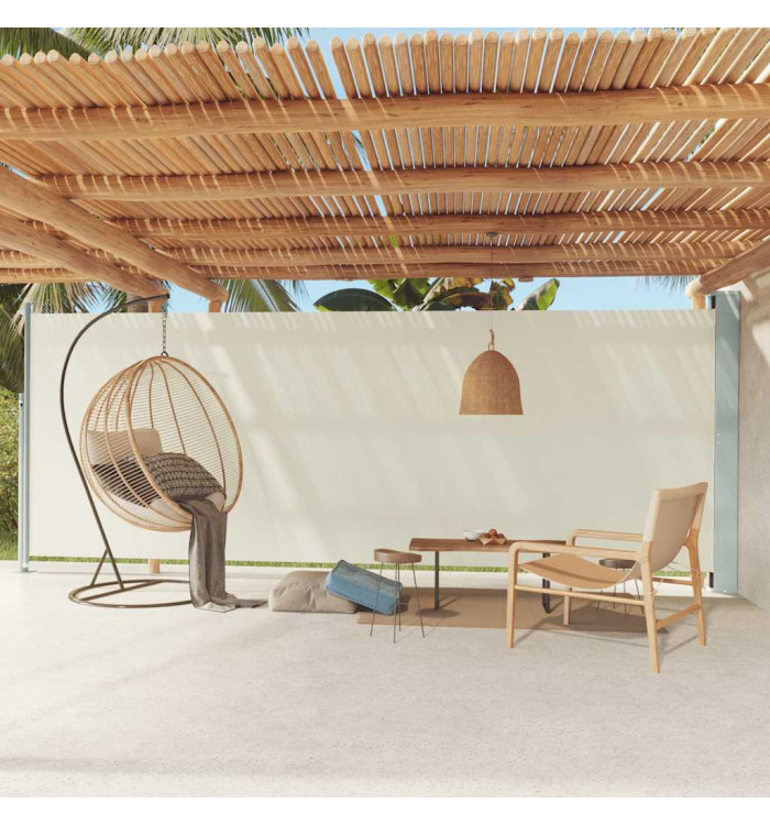 Auvent latéral rétractable de patio 200x600 cm Crème | Mobilier & Déco