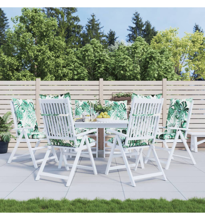 Coussins de chaise de jardin à dossier haut lot de 6 tissu | Mobilier & Déco
