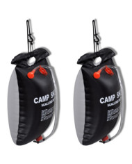 Douche solaire de camping et voyage 20 L 2 pcs | Mobilier & Déco