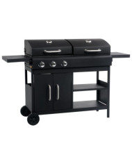 Barbecue gril combo à gaz et au charbon avec 3 brûleurs | Mobilier & Déco