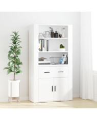 Buffet haut Blanc Bois d'ingénierie | Mobilier & Déco