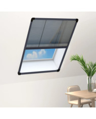 Moustiquaire plissée pour fenêtre Aluminium Anthracite 80x120cm | Mobilier & Déco