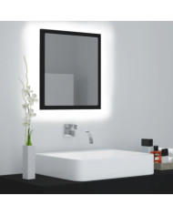 Miroir à LED de salle de bain Noir 40x8,5x37 cm Acrylique | Mobilier & Déco