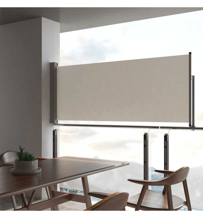 Auvent latéral rétractable de patio 100 x 300 cm Blanc cassé | Mobilier & Déco