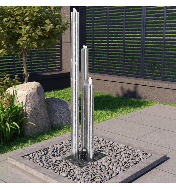 Fontaine de jardin Argenté 48x34x153 cm Acier inoxydable | Mobilier & Déco