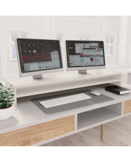 Support de moniteur Blanc 100 x 24 x 13 cm Bois d'ingénierie | Mobilier & Déco