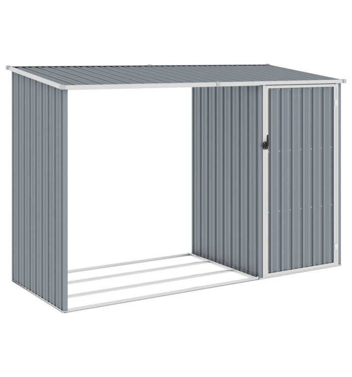 Abri à bois de jardin Gris 245x98x159 cm Acier galvanisé | Mobilier & Déco