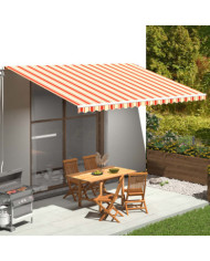 Tissu de remplacement pour auvent Jaune et orange 5x3 m | Mobilier & Déco