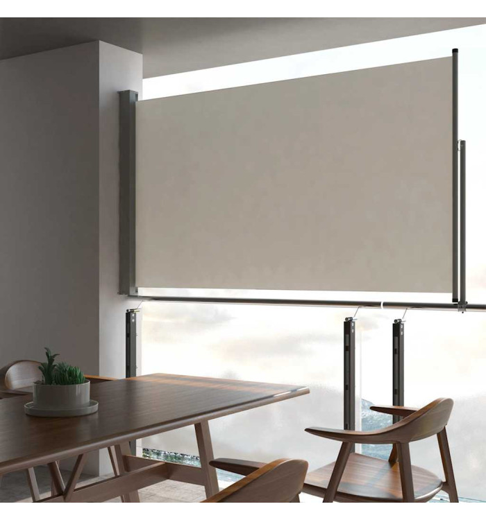 Auvent latéral rétractable de patio 140 x 300 cm Blanc cassé | Mobilier & Déco