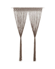 Rideau en macramé Taupe 140x240 cm Coton | Mobilier & Déco