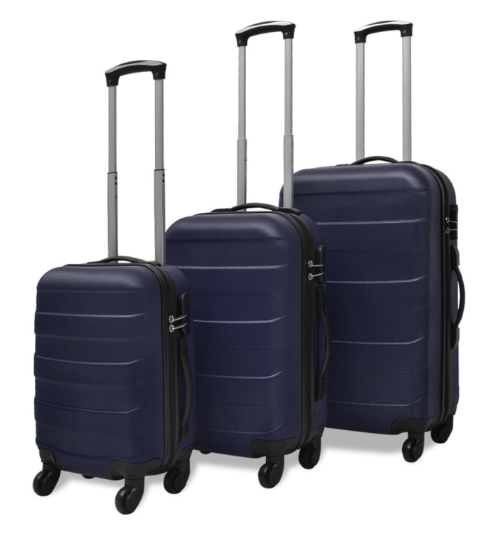 Valise rigide 3 pièces Bleu 45,5/55/66 cm | Mobilier & Déco