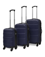 Valise rigide 3 pièces Bleu 45,5/55/66 cm | Mobilier & Déco