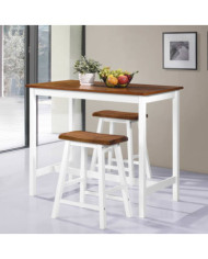 Table de bar et tabouret 3 pcs Bois massif | Mobilier & Déco