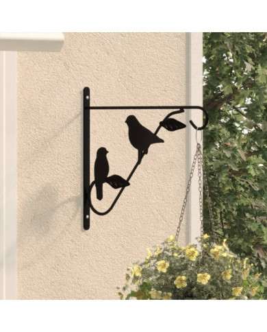 Supports de panier suspendu 4 pcs noir acier | Mobilier & Déco