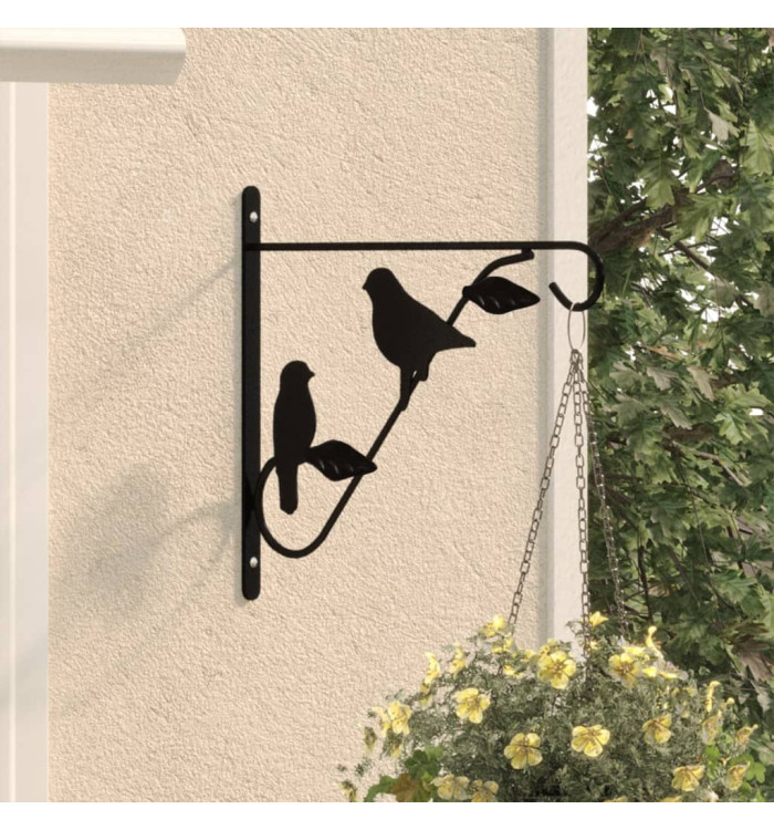 Supports de panier suspendu 4 pcs noir acier | Mobilier & Déco
