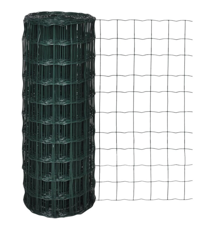 Clôture euro Acier 25 x 1,0 m Vert | Mobilier & Déco