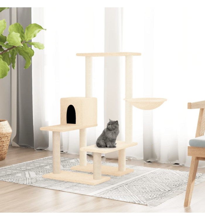 Arbre à chat avec griffoirs en sisal Crème 94,5 cm | Mobilier & Déco