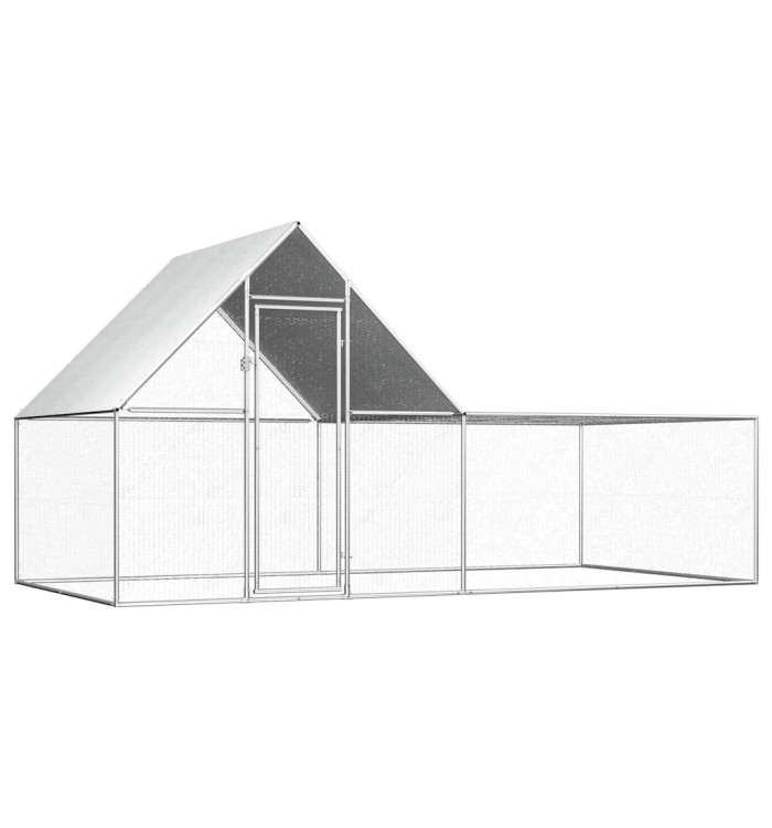 Poulailler 4 x 2 x 2 m Acier galvanisé | Mobilier & Déco