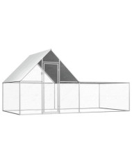 Poulailler 4 x 2 x 2 m Acier galvanisé | Mobilier & Déco