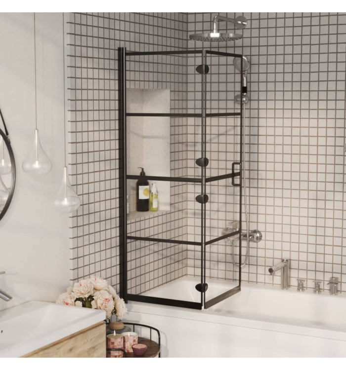 Cabine de douche pliable ESG 100x140 cm Noir | Mobilier & Déco