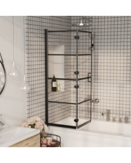 Cabine de douche pliable ESG 100x140 cm Noir | Mobilier & Déco