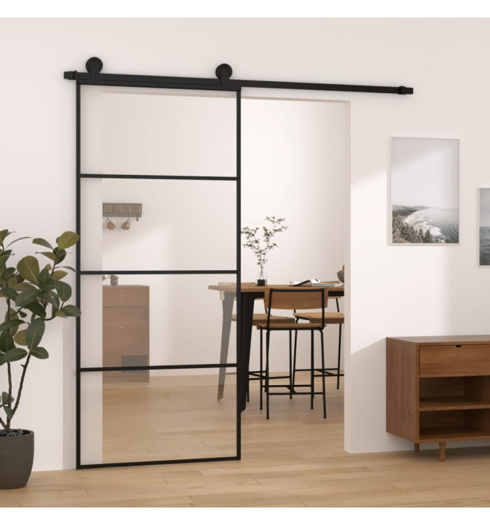Porte coulissante avec kit de quincaillerie 90x205 cm Verre ESG | Mobilier & Déco