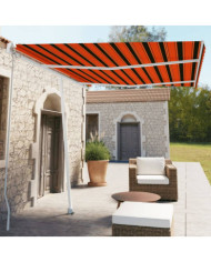 Auvent manuel rétractable sur pied 350x250 cm Orange et marron | Mobilier & Déco