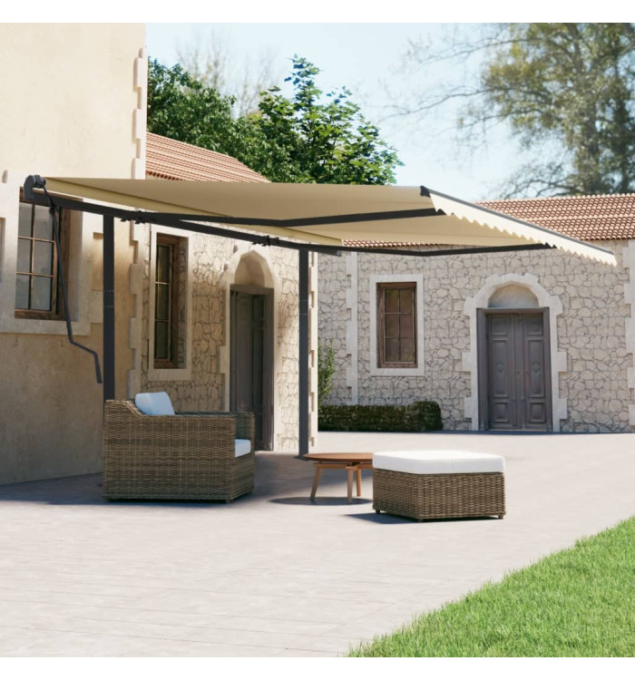 Jeu de poteaux d'auvent anthracite 600x245 cm fer | Mobilier & Déco
