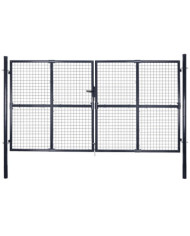 Portail en maille de jardin Acier galvanisé 289x175 cm Gris | Mobilier & Déco