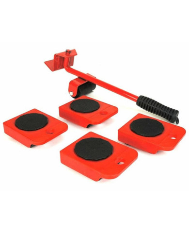 HI Ensemble sur roues de transport de meubles Rouge et noir | Mobilier & Déco