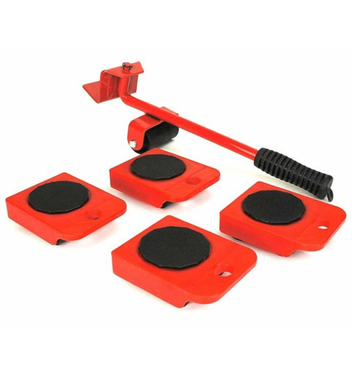HI Ensemble sur roues de transport de meubles Rouge et noir | Mobilier & Déco