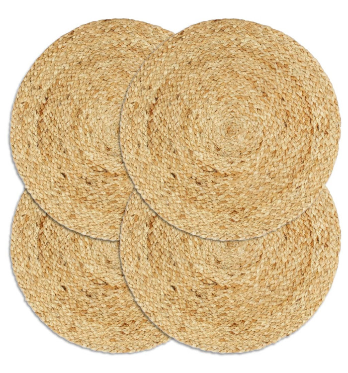 Napperons 4 pcs Naturel Plain 38 cm Rond Jute | Mobilier & Déco