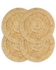 Napperons 4 pcs Naturel Plain 38 cm Rond Jute | Mobilier & Déco