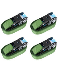 Sangles d’arrimage à cliquet 4 pcs 800 daN 6 m Vert | Mobilier & Déco