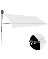 Auvent manuel rétractable avec LED 350 cm Crème | Mobilier & Déco