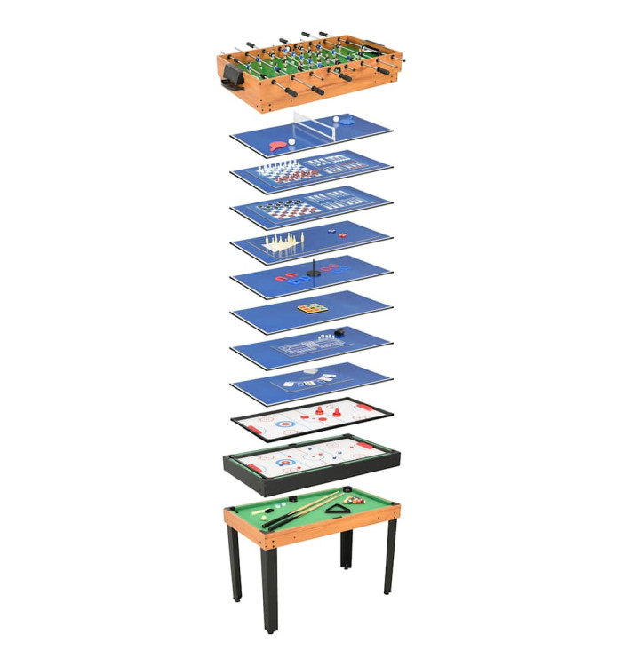 Table de jeu multiple 15 en 1 121x61x82 cm Érable | Mobilier & Déco