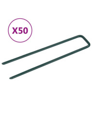 Clous pour gazon artificiel 50 pcs Forme de U Fer | Mobilier & Déco