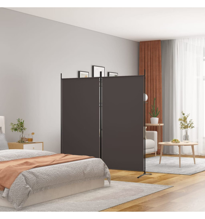 Cloison de séparation 2 panneaux Marron 175x180 cm Tissu | Mobilier & Déco
