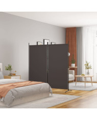Cloison de séparation 2 panneaux Marron 175x180 cm Tissu | Mobilier & Déco