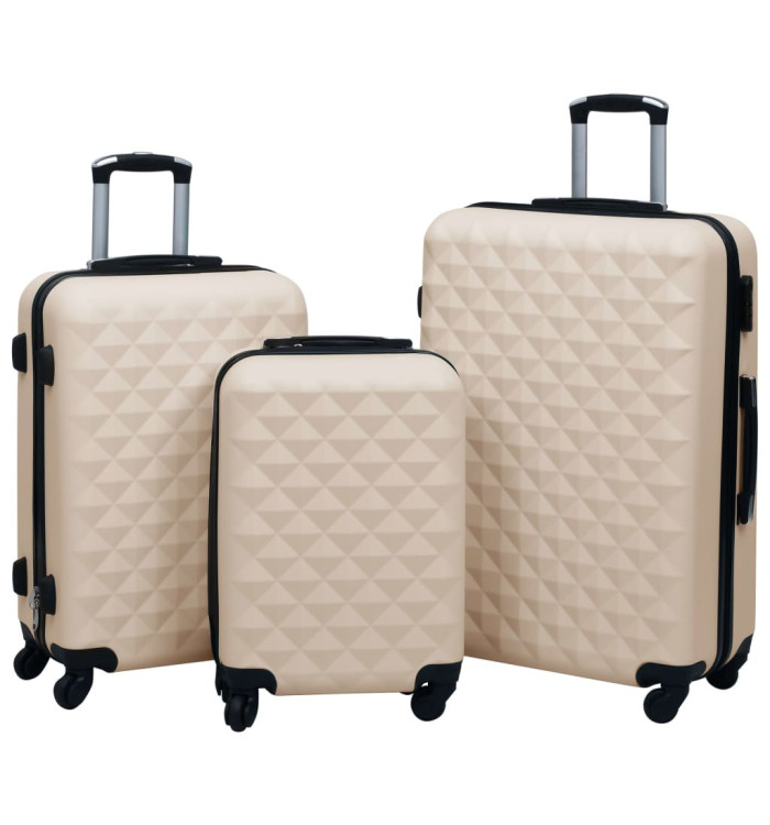 Ensemble de valises rigides 3 pcs Doré ABS | Mobilier & Déco