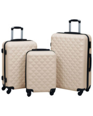 Ensemble de valises rigides 3 pcs Doré ABS | Mobilier & Déco